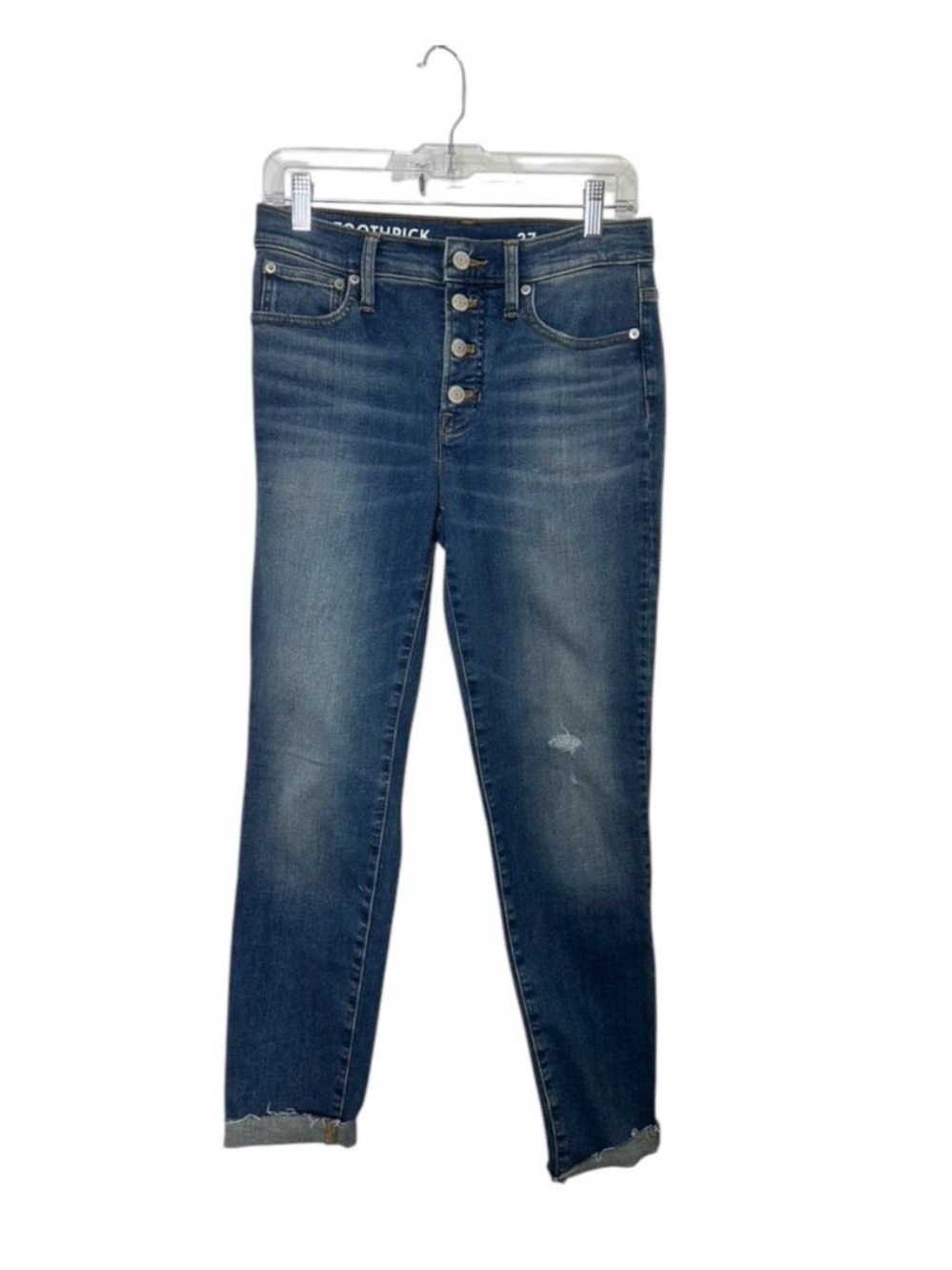 j crew toothpick jean frayed hem